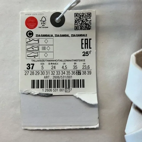 ZARA Kids | White | LEATHER SANDALS - Picture 5 of 5